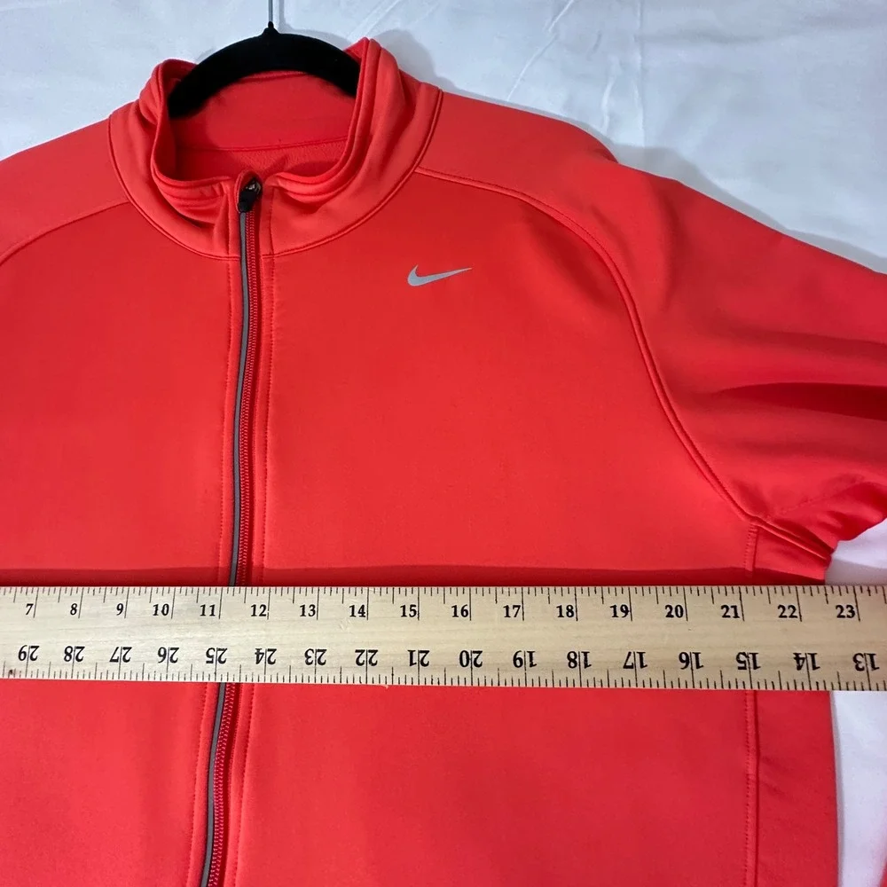 Nike Element Dri-FIT Womens Jacket L Orange Full Zip Running Fleece Lined Sporty